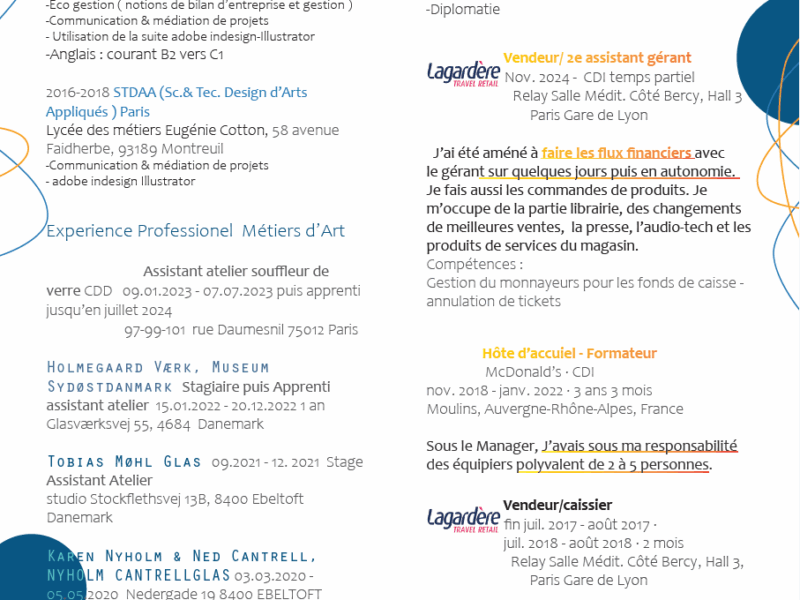 Assistant Souffleur à la canne débutant - intermédiaire