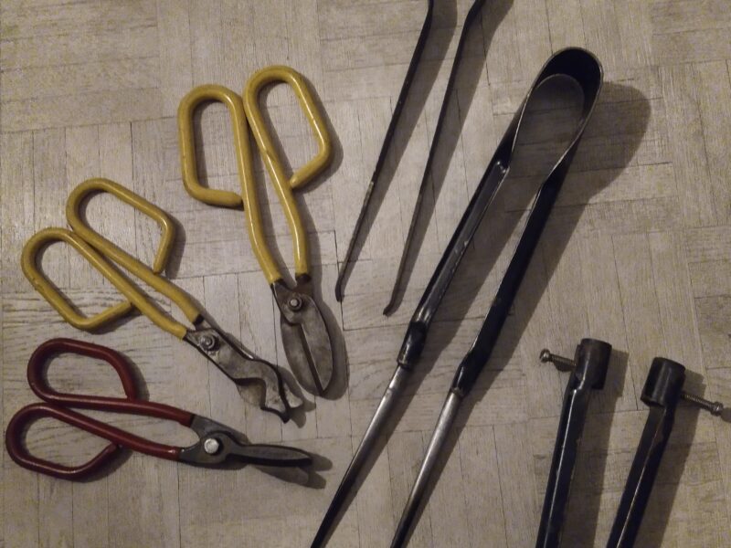 Vends outils soufflage à la canne